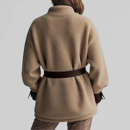 Bridget | Belted Sherpa Teddy Jacket