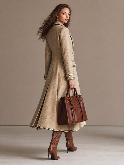 Celeste | Tailored Herringbone Long Coat