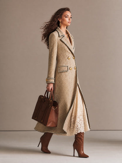 Celeste | Tailored Herringbone Long Coat