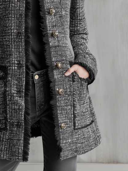 Celestine | Textured Tweed Longline Jacket