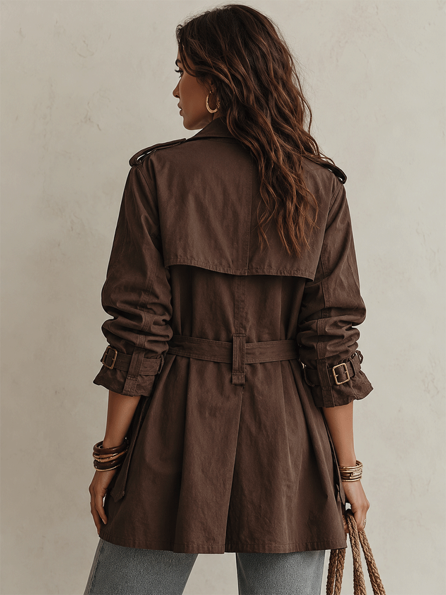 Valeria | Double Breasted Belted Trench Jacket