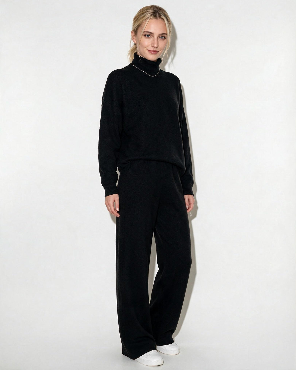 Marelia | Turtleneck Wide Leg Knit Loungewear