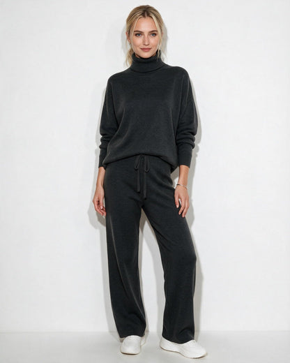 Marelia | Turtleneck Wide Leg Knit Loungewear