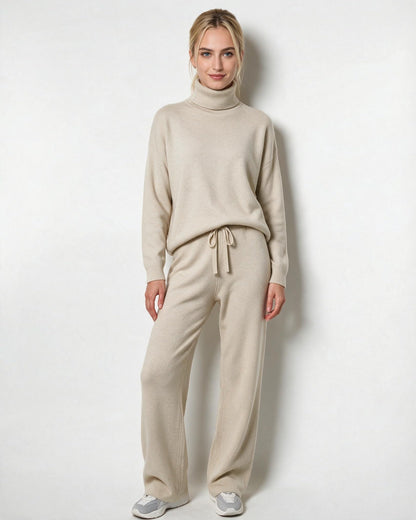Marelia | Turtleneck Wide Leg Knit Loungewear