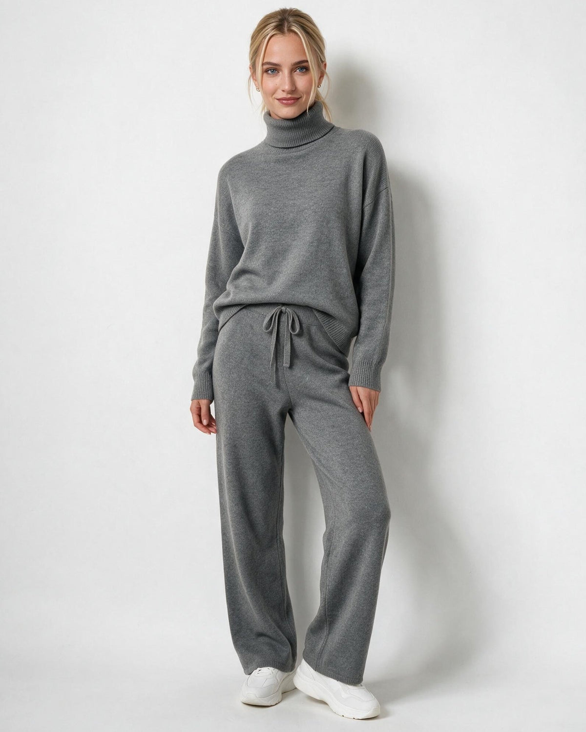 Marelia | Turtleneck Wide Leg Knit Loungewear