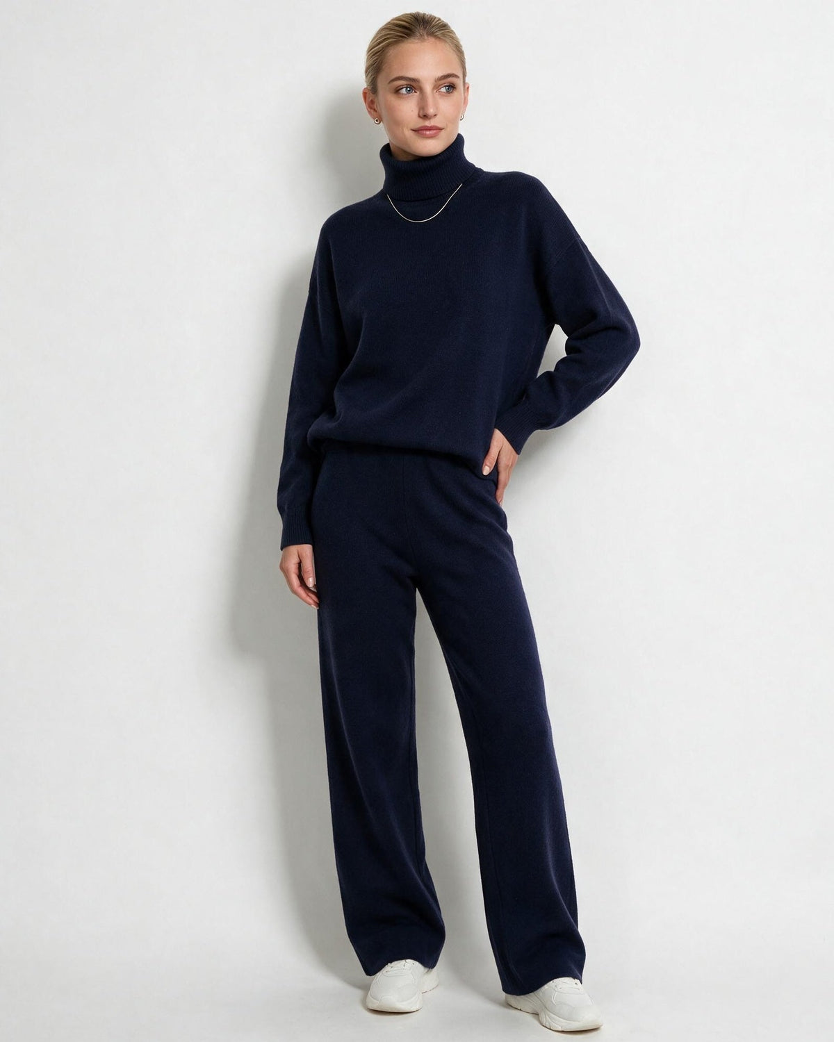 Marelia | Turtleneck Wide Leg Knit Loungewear