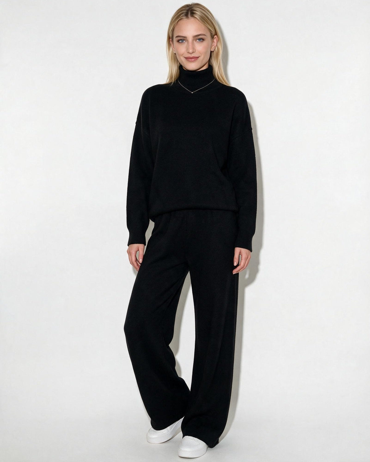 Marelia | Turtleneck Wide Leg Knit Loungewear