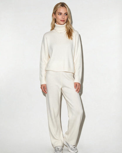 Marelia | Turtleneck Wide Leg Knit Loungewear
