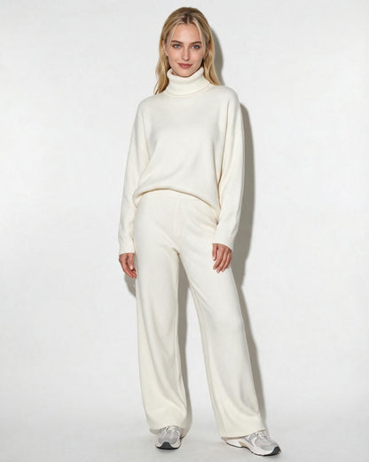 Marelia | Turtleneck Wide Leg Knit Loungewear