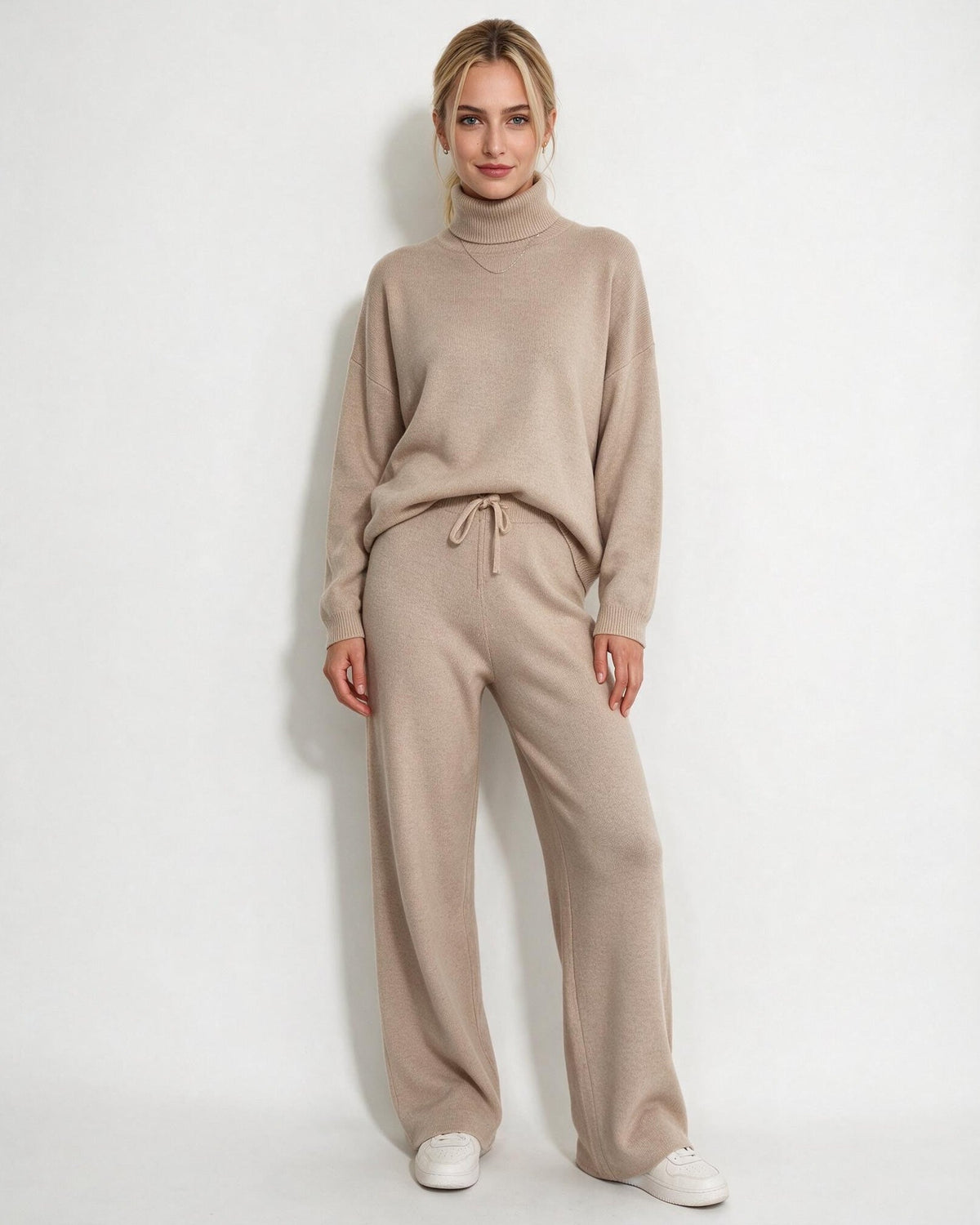 Marelia | Turtleneck Wide Leg Knit Loungewear