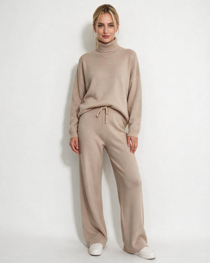 Marelia | Turtleneck Wide Leg Knit Loungewear