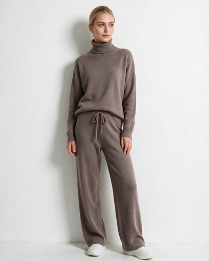 Marelia | Turtleneck Wide Leg Knit Loungewear