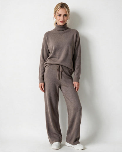 Marelia | Turtleneck Wide Leg Knit Loungewear