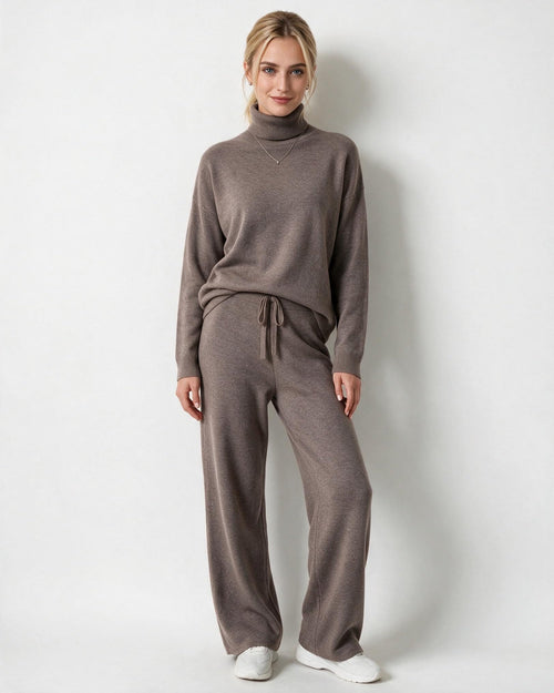 Marelia | Turtleneck Wide Leg Knit Loungewear