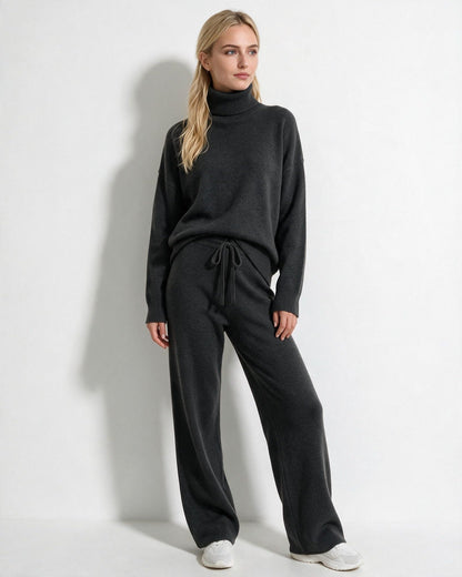 Marelia | Turtleneck Wide Leg Knit Loungewear