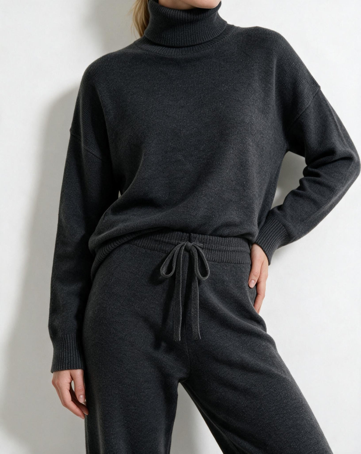 Marelia | Turtleneck Wide Leg Knit Loungewear