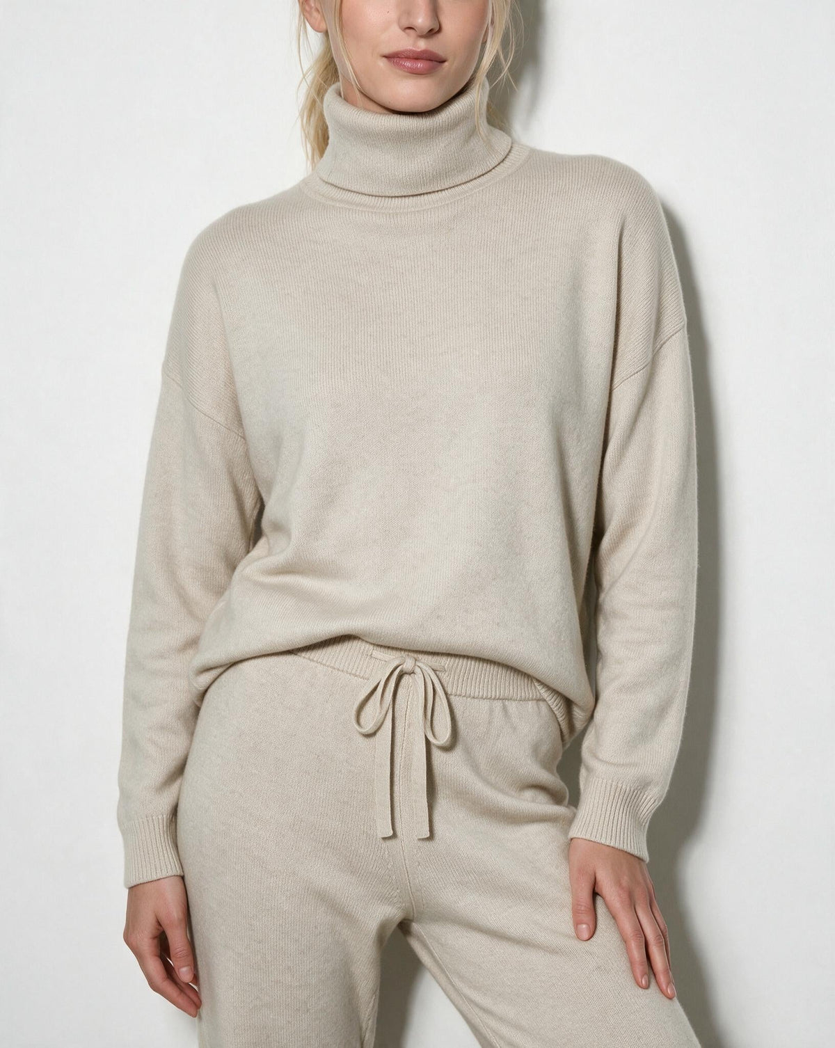 Marelia | Turtleneck Wide Leg Knit Loungewear