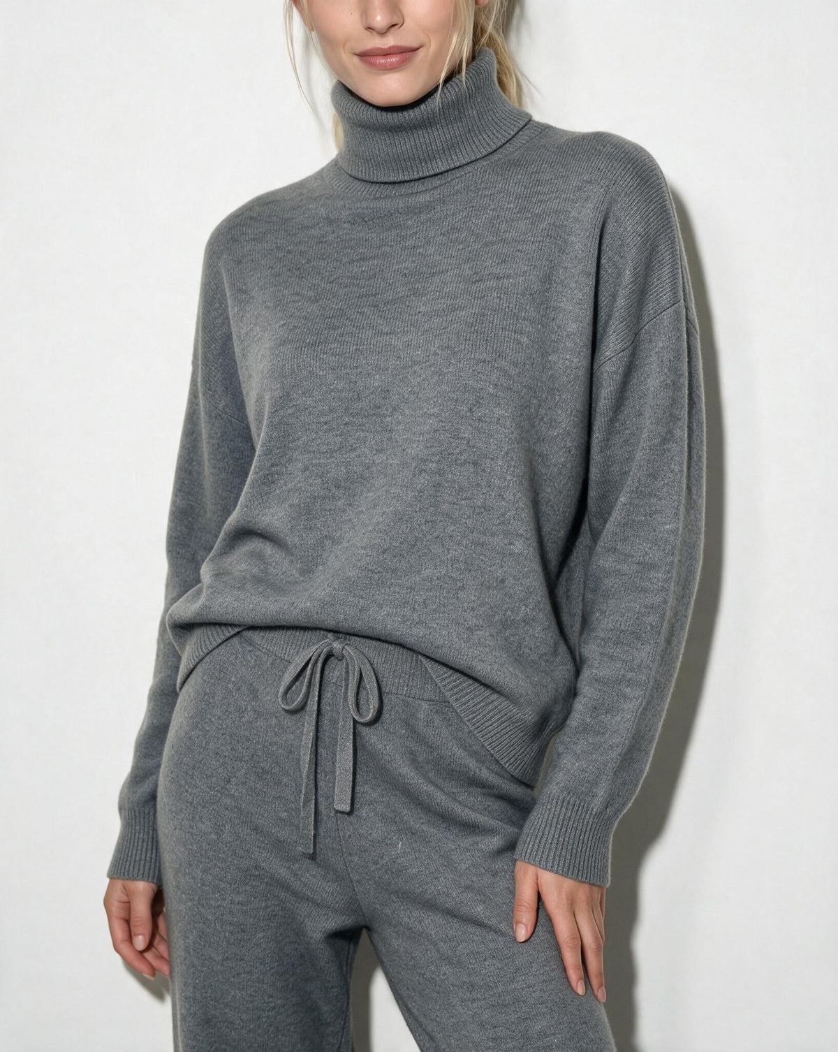 Marelia | Turtleneck Wide Leg Knit Loungewear