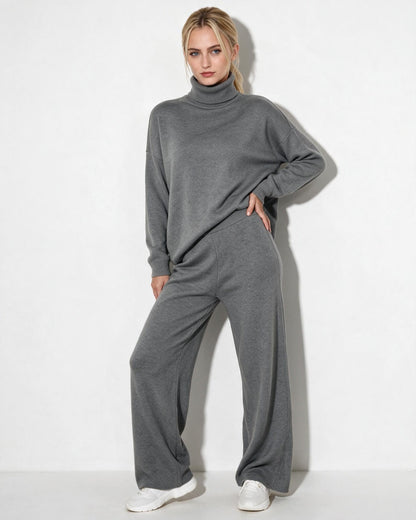 Marelia | Turtleneck Wide Leg Knit Loungewear