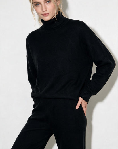 Marelia | Turtleneck Wide Leg Knit Loungewear