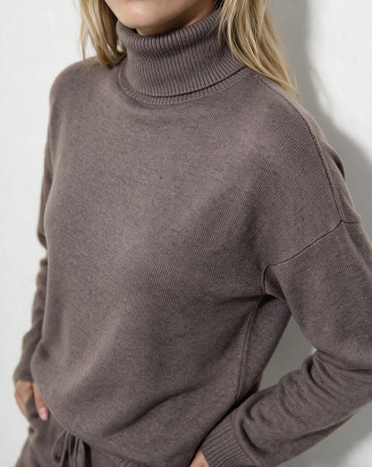 Marelia | Turtleneck Wide Leg Knit Loungewear