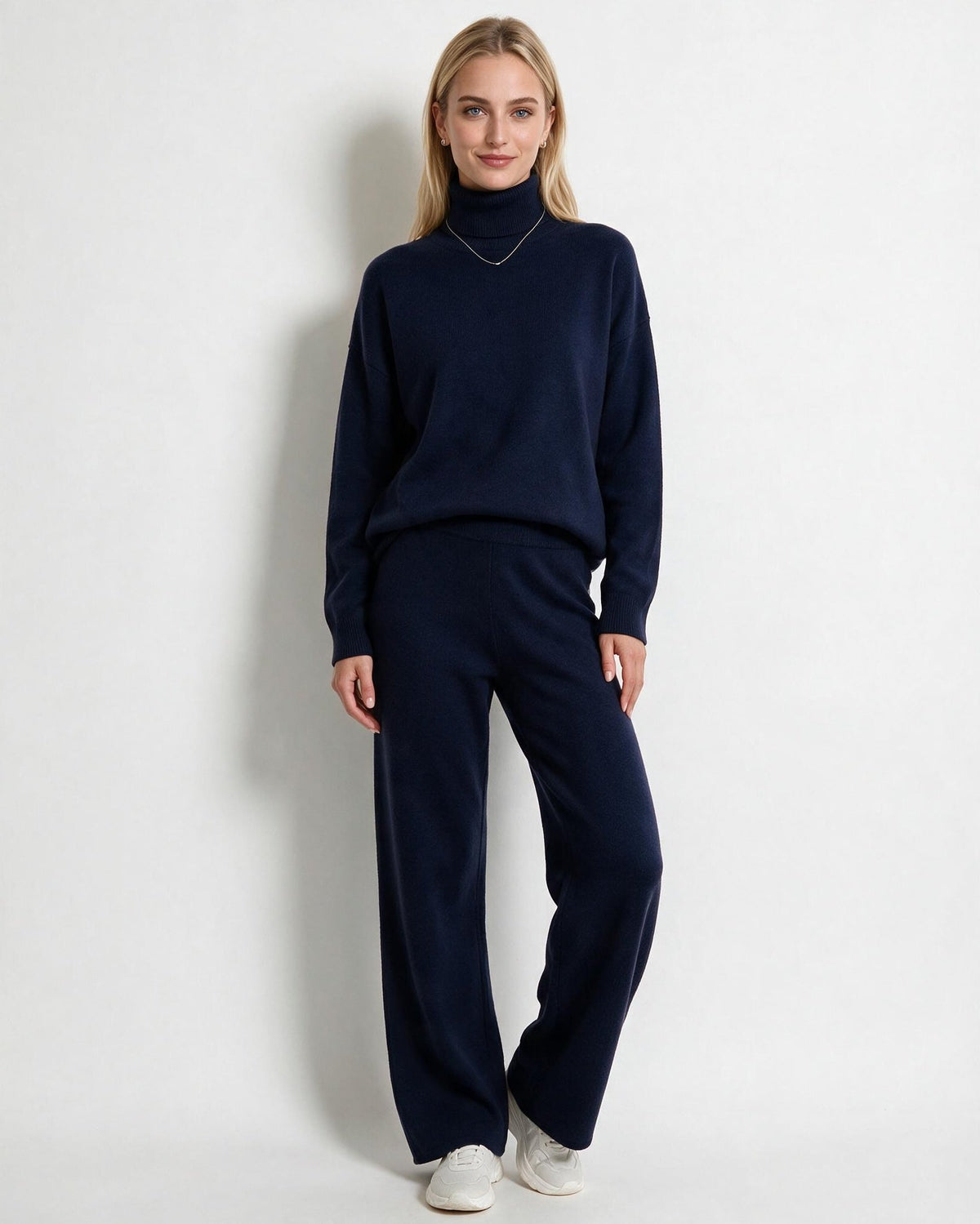 Marelia | Turtleneck Wide Leg Knit Loungewear
