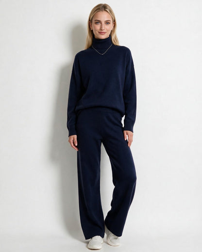 Marelia | Turtleneck Wide Leg Knit Loungewear