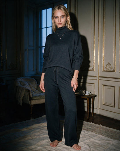 Marelia | Turtleneck Wide Leg Knit Loungewear