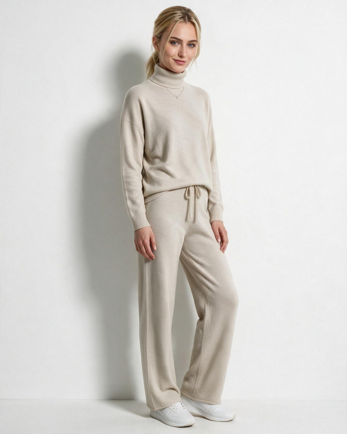 Marelia | Turtleneck Wide Leg Knit Loungewear