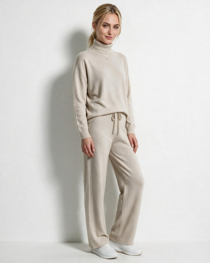 Marelia | Turtleneck Wide Leg Knit Loungewear