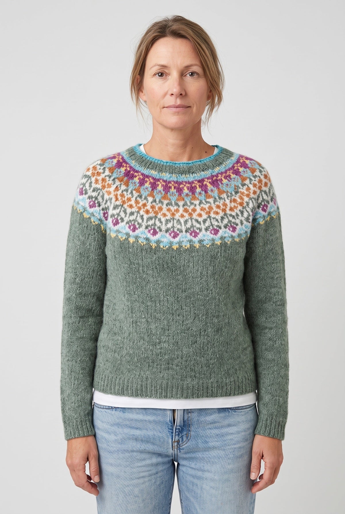 Abigail | Nordic Crew Neck Knit Sweater
