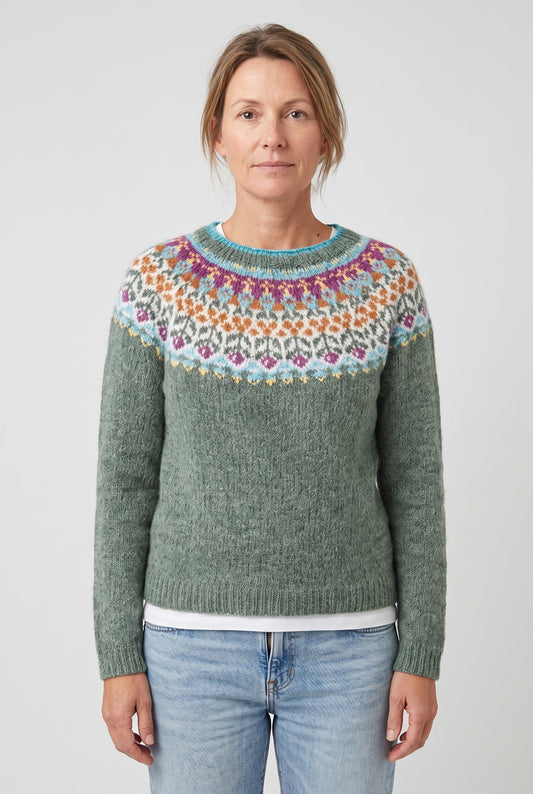 Abigail | Nordic Crew Neck Knit Sweater