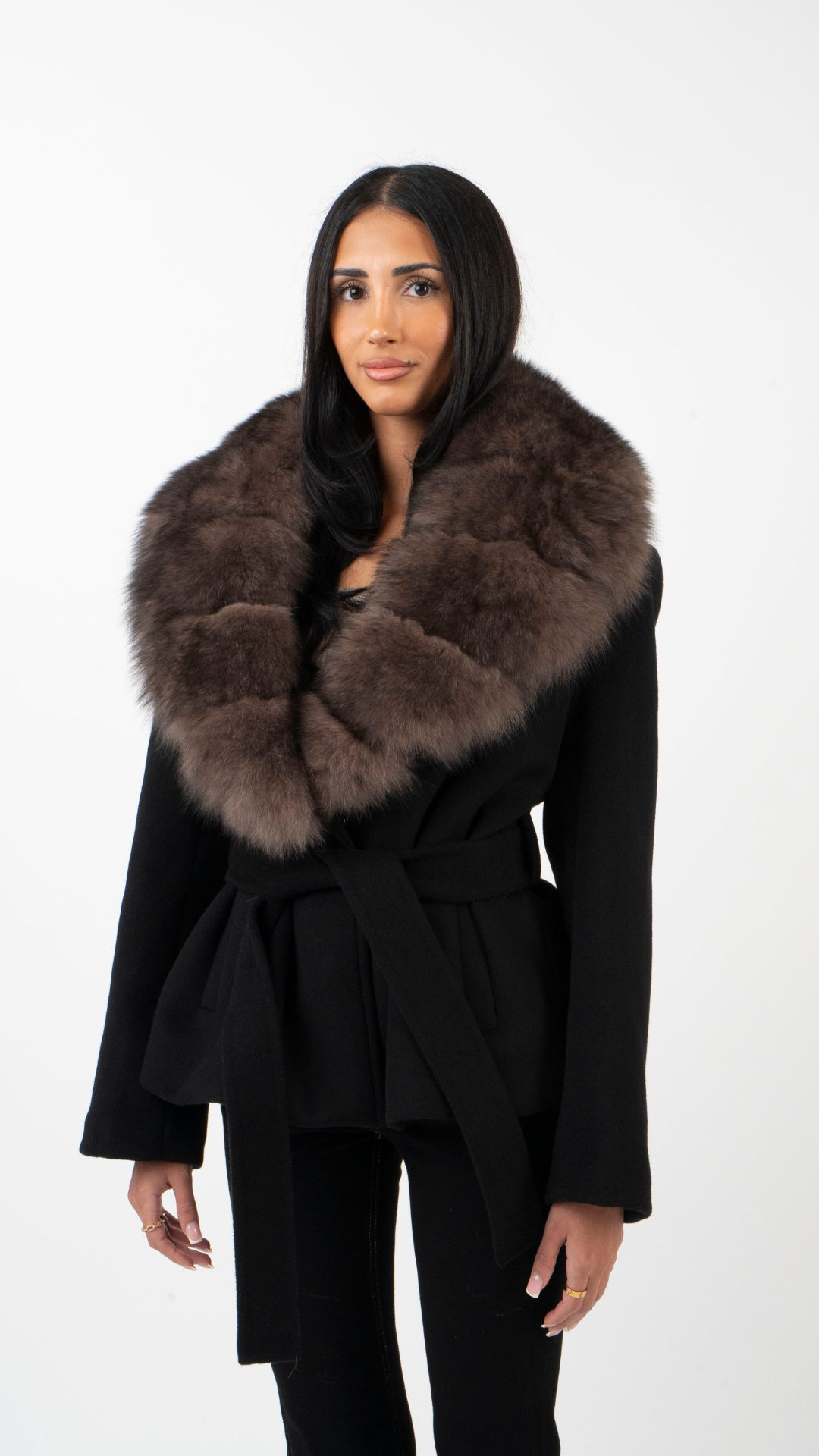 Amelia | Faux Fur Oversized Collar Tailored Jacket
