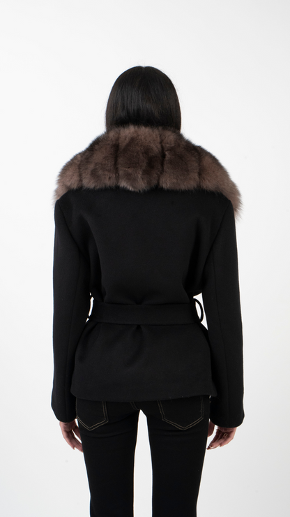 Amelia | Faux Fur Oversized Collar Tailored Jacket