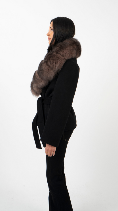 Amelia | Faux Fur Oversized Collar Tailored Jacket