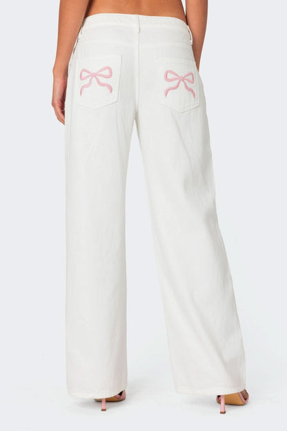 Amélie | Bow Tie Low Rise Jeans