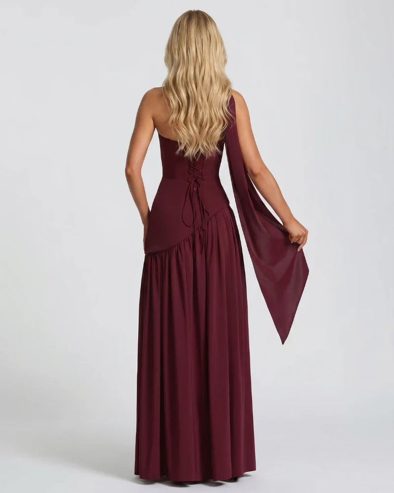 Ashley Strapless Asymmetric Maxi Dress