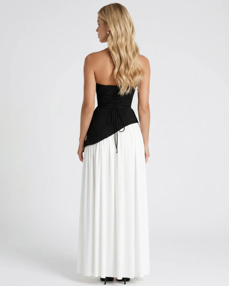 Ashley Strapless Asymmetric Maxi Dress