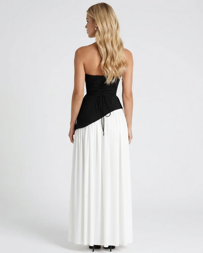 Ashley Strapless Asymmetric Maxi Dress