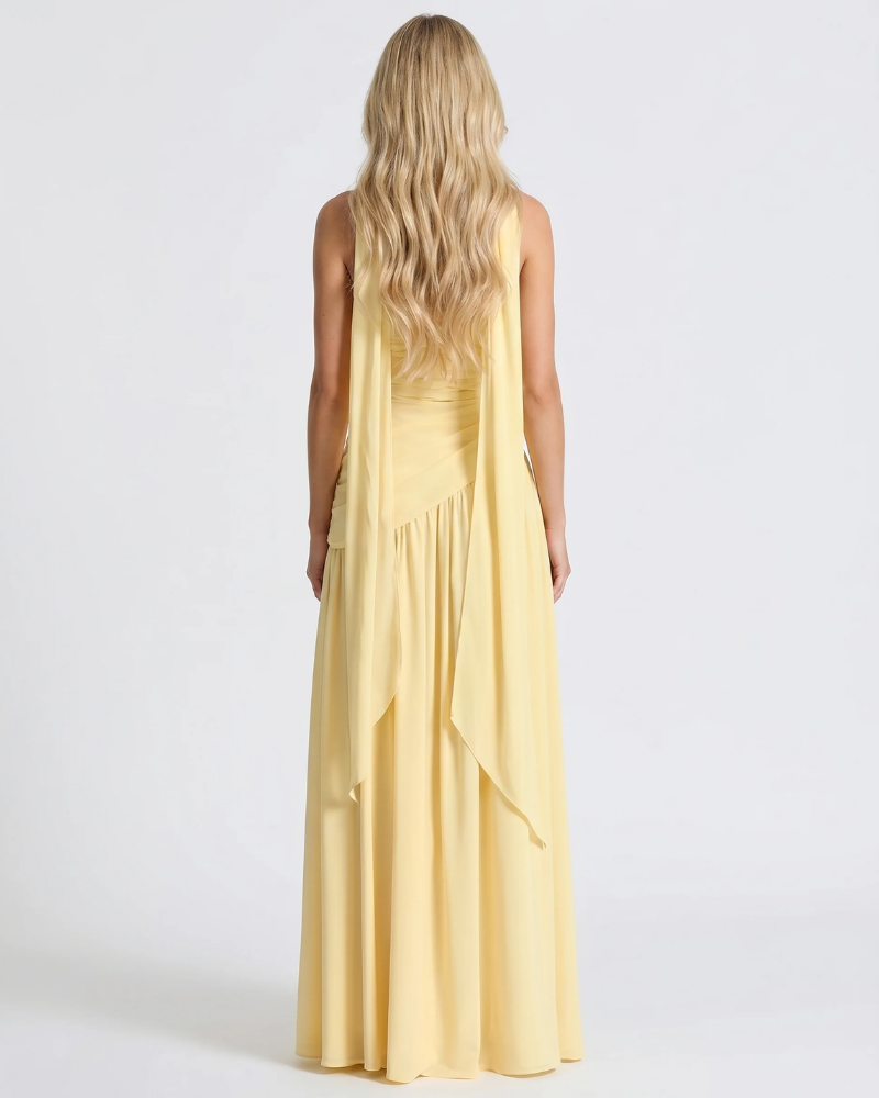 Ashley Strapless Asymmetric Maxi Dress