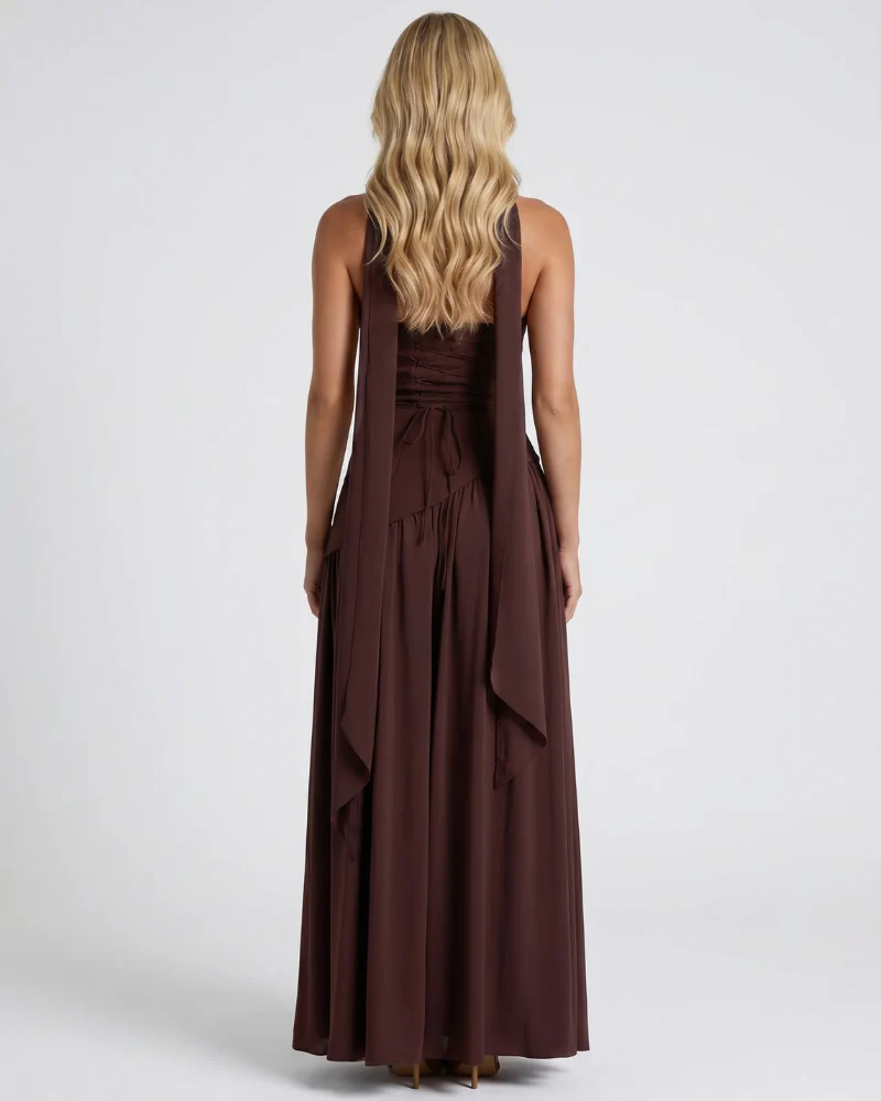 Ashley Strapless Asymmetric Maxi Dress