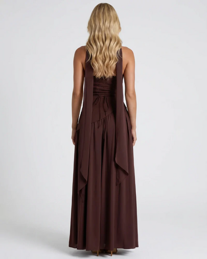 Ashley Strapless Asymmetric Maxi Dress