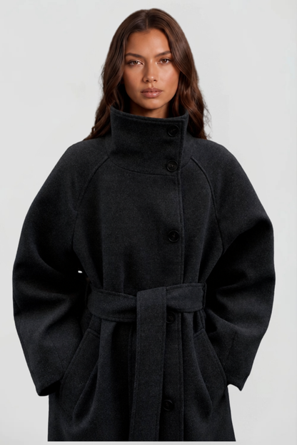 Audrey | Belted Tailored Longline Wool Coat