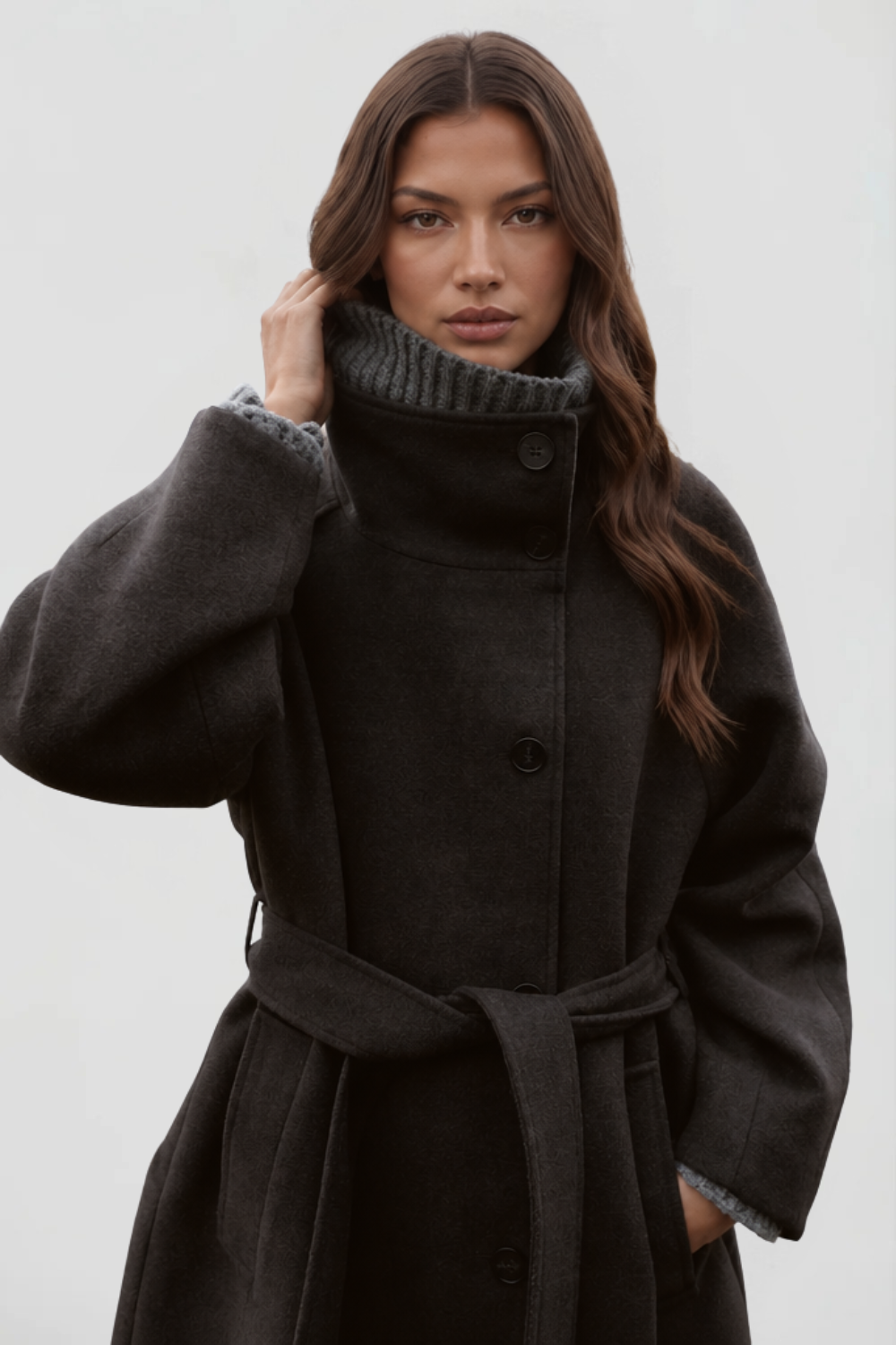 Audrey | Belted Tailored Longline Wool Coat