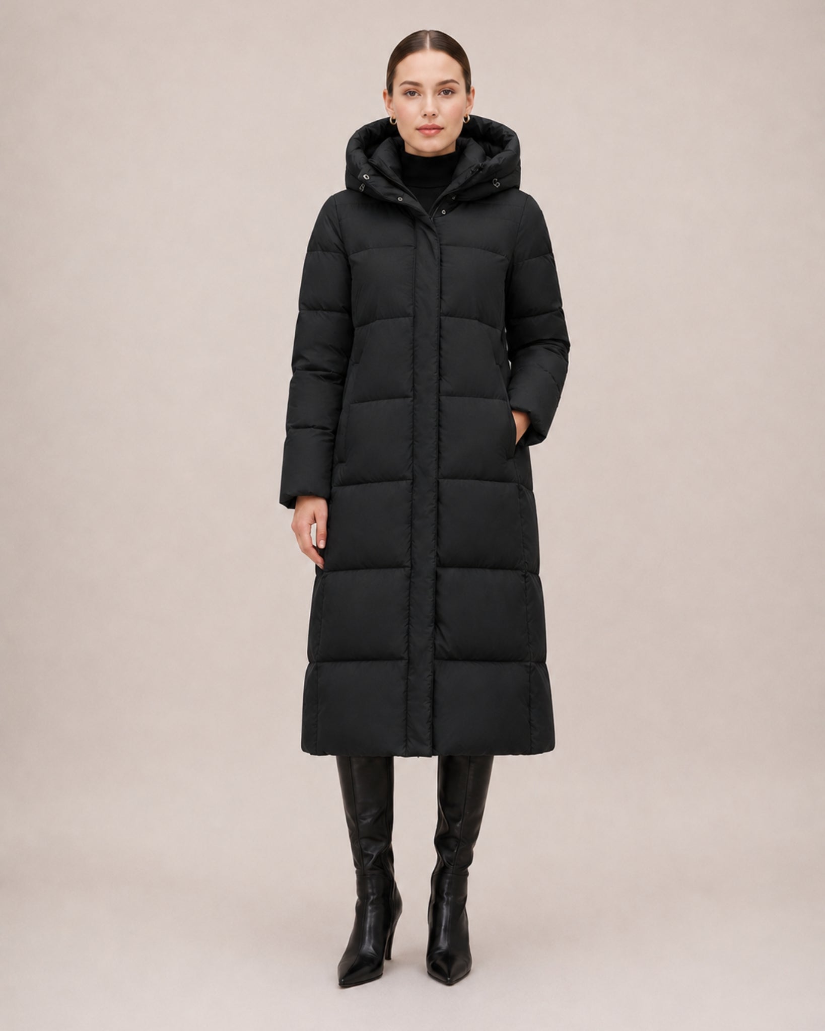 Ava | Long Hooded Puffer Coat