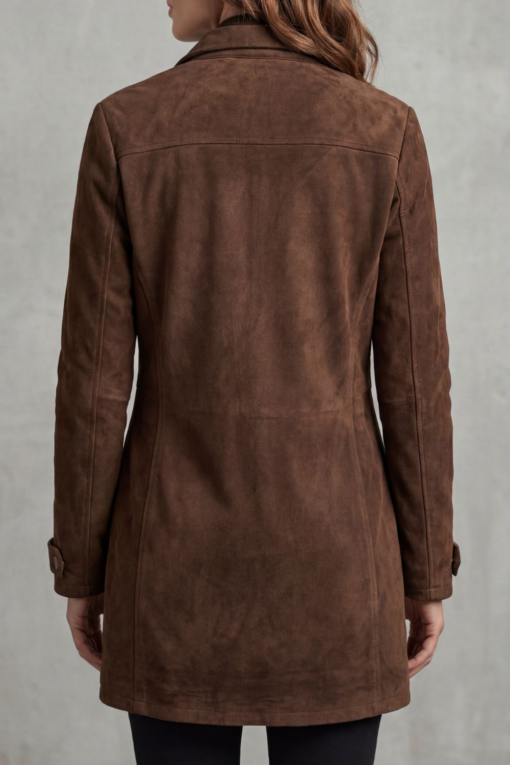Avery | Suede Zip Front Utility Button Jacket