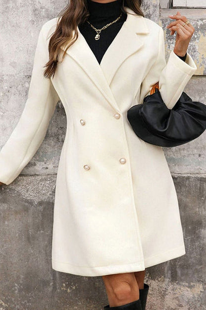 Margaux | Pearl Button Double Breasted Coat