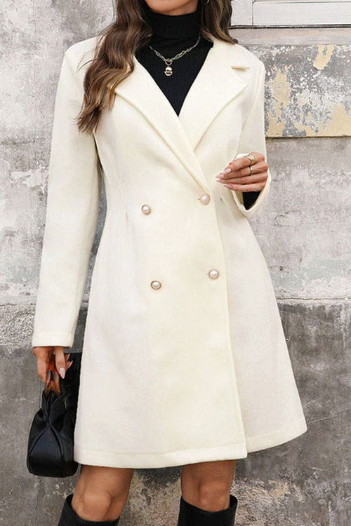 Margaux | Pearl Button Double Breasted Coat