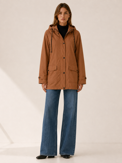 Olisa | Hooded Longline Rain Jacket