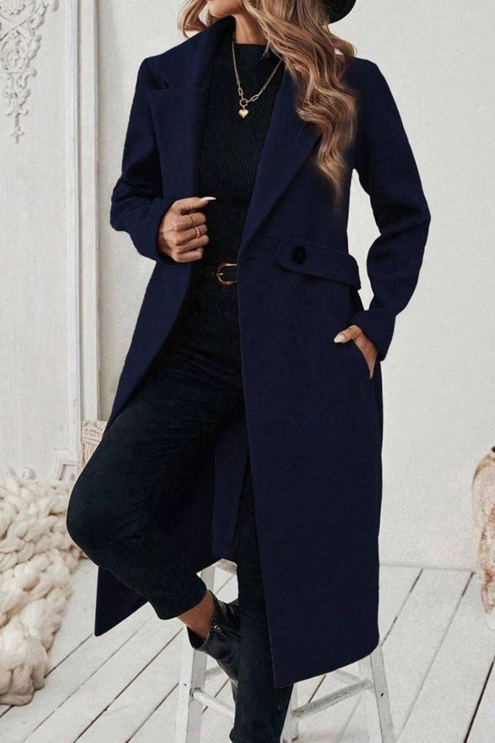 Beatrice | Wide Collar Belted Long Coat